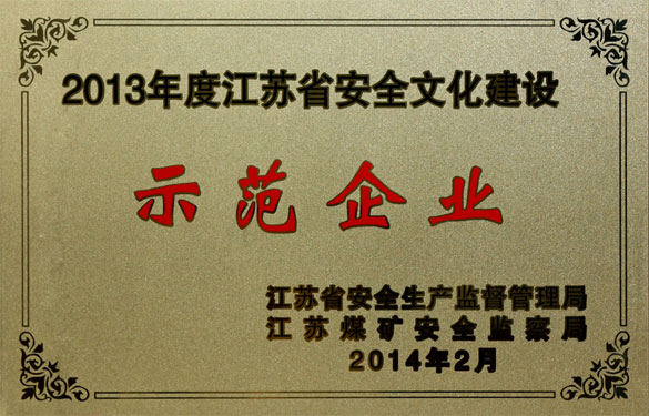 XPJ集团荣获“2013年度江苏省安全文化建设示范企业”称号